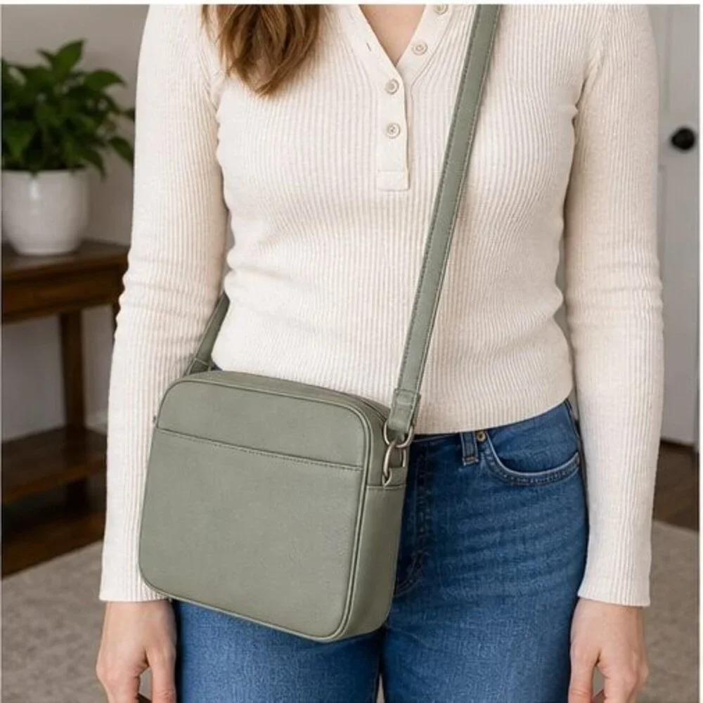 Ivory Suede Crossbody Bag